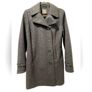 Icebreaker Merino Longline Skyline Trench Coat Gray 100% Merino Wool Size medium
